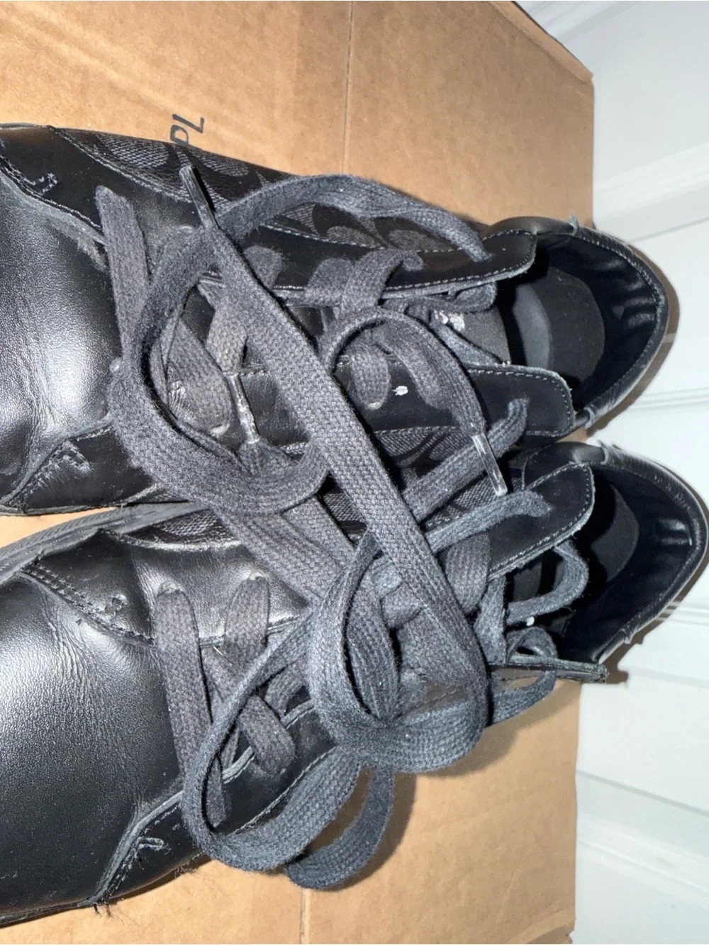 Coach Men's Black Leather Low-Top Sneakers